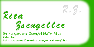 rita zsengeller business card